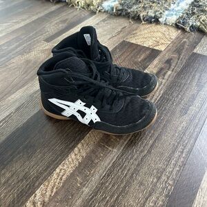 Asics Kids Black Sneakers with White Logo